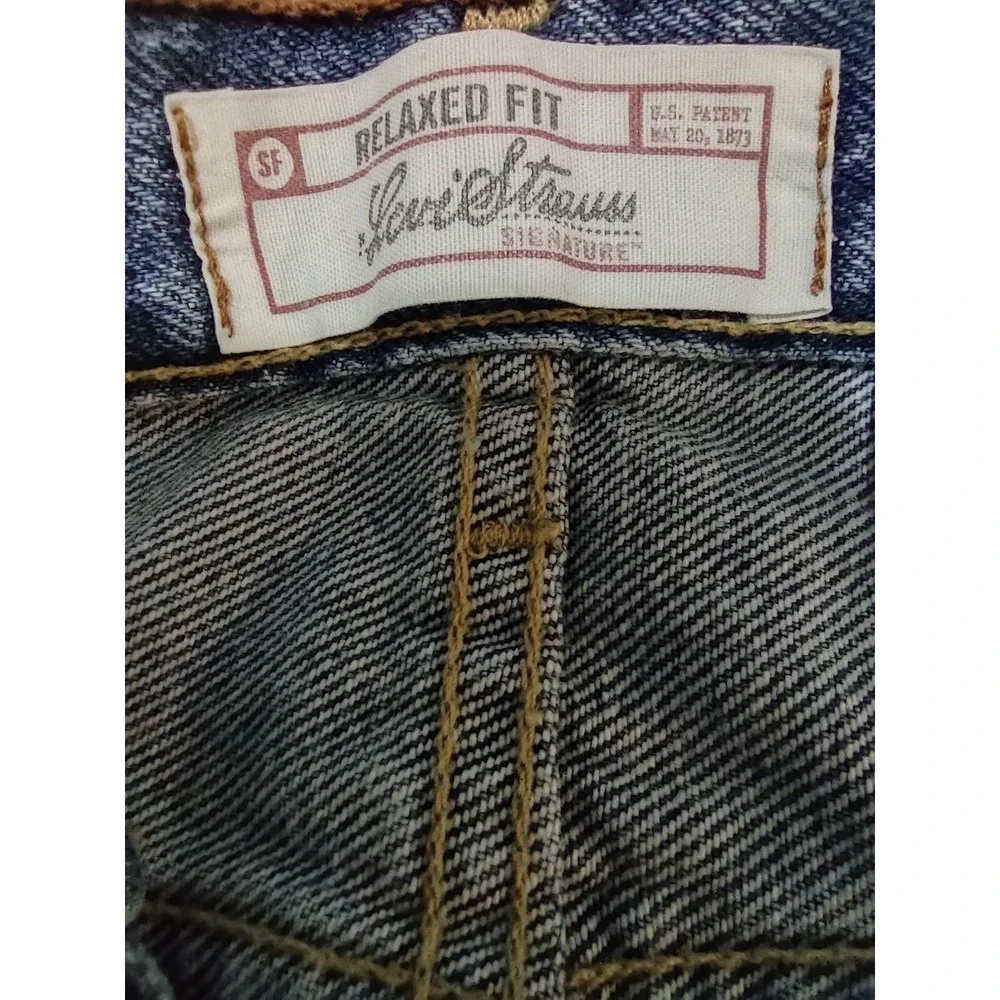 Levi Strauss Signature Jeans Missy 18 Short Relaxed‎ Fit Blue Y2K Retro Denim